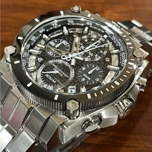 Bulova Mens Precisionist Carbon Fiber Dial Stainless Steel Watch 98B405